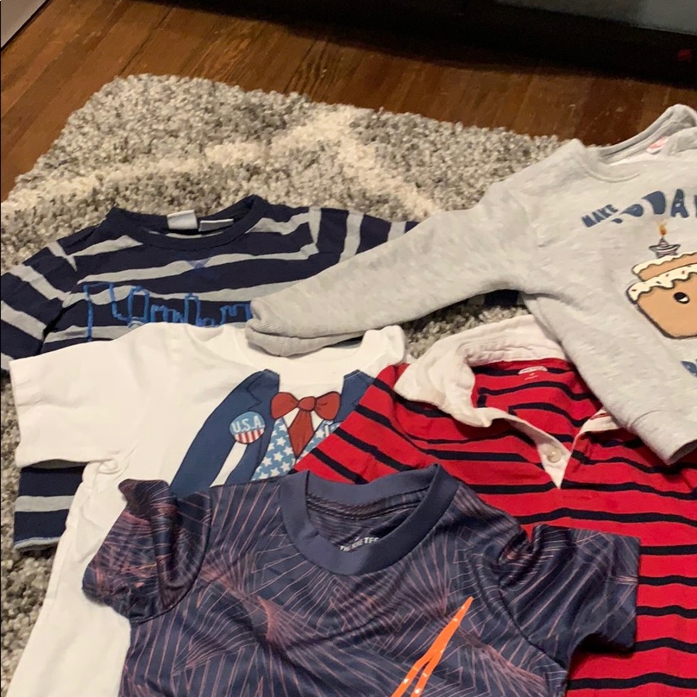 Boys tops , long and short sleeve , size 3
